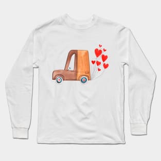 Car With Heart-Shaped Balloons Long Sleeve T-Shirt